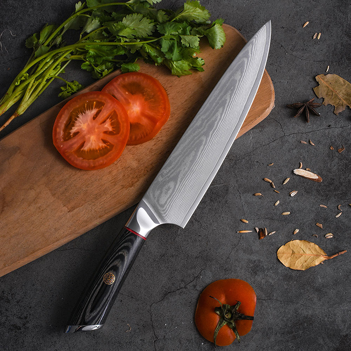 RUITAI Carbon Steel Chef Knife Pakkawood 67 Layer Damascus WN15-1