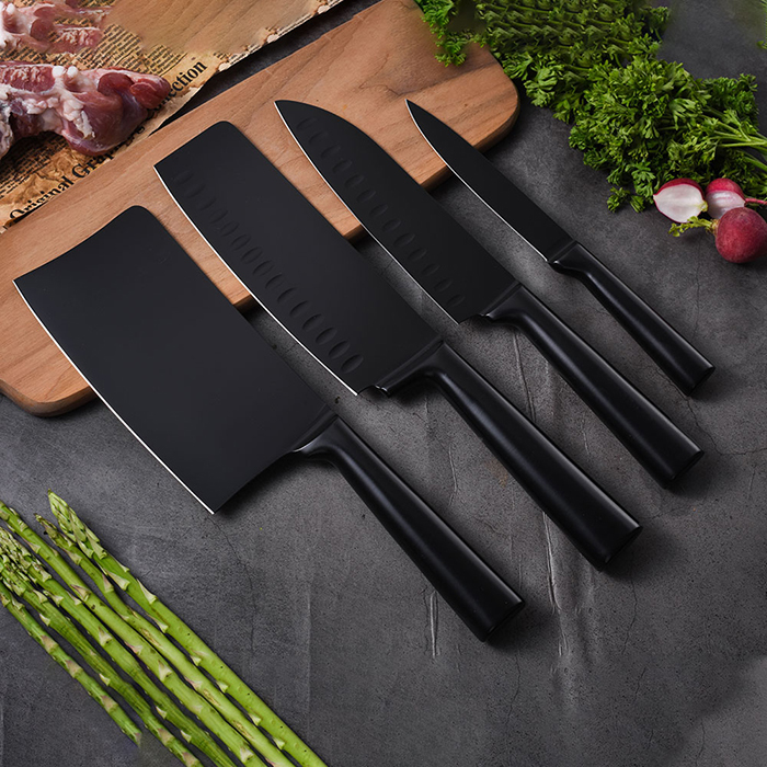 RUITAI Stainless Steel Black Coating Blade Global Knife Set Sale K613-04T