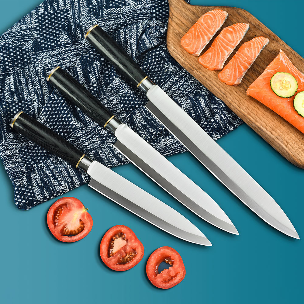 Yanagiba Sushi Knife Japanese Sashimi Knife Set Ultra-Sharp Ruitai GM1822A-B3T