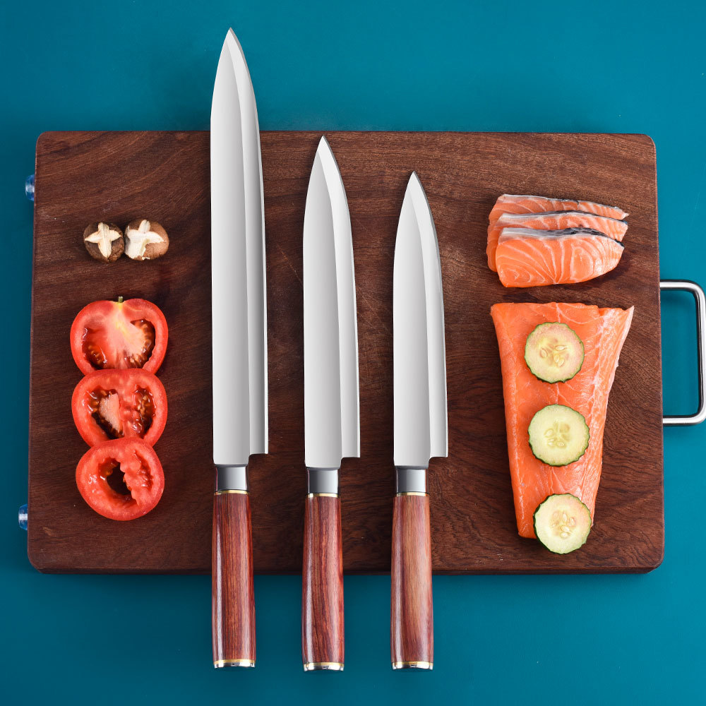 Salmon Fillet Knife Set Fish Slicing Mkuruti Wood Handle RUITAI GM1822A-R3T