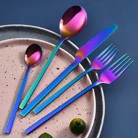 Rainbow Cutlery Set Stainless Steel Multicolor Family Tableware Set RUITAI C2-05T