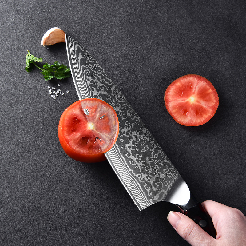 Juego de cuchillos de cocina, juego de cuchillos de chef profesional con  hoja ultra afilada y artesanía martillada a mano, 3 cuchillos japoneses de