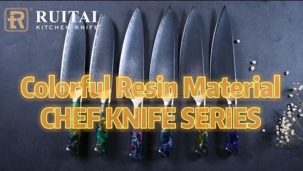 Just watching the colorful  epoxy resin good apperance handle knife series collection.