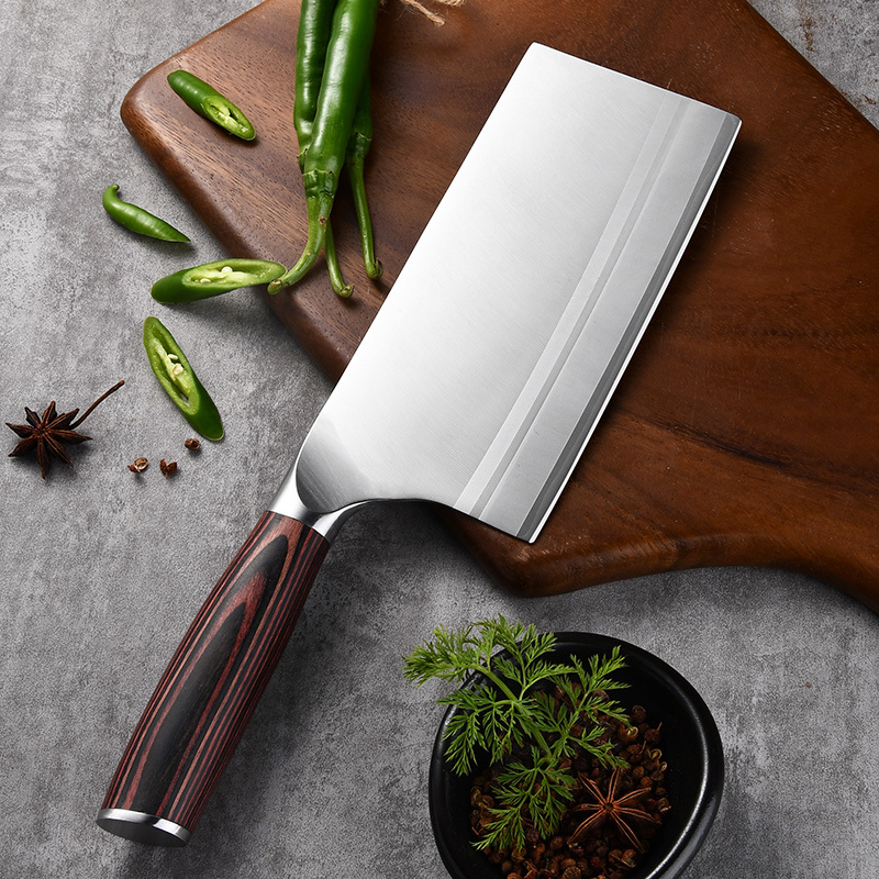 RUITAI Professional Kitchen Cleaver Knife Pakkawood Handle RN13-1-1