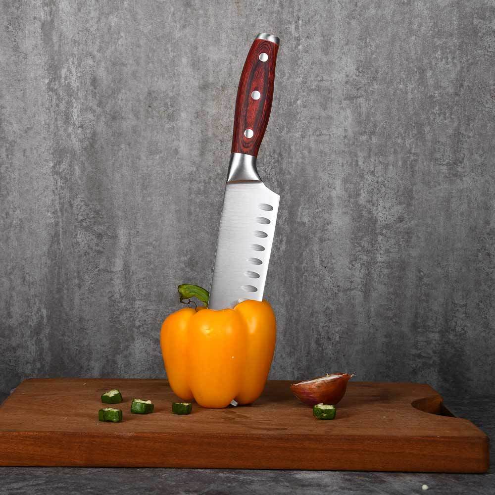 RUITAI Wholesale Professional Multi Function Santoku Knife With Divots Edge GM1604