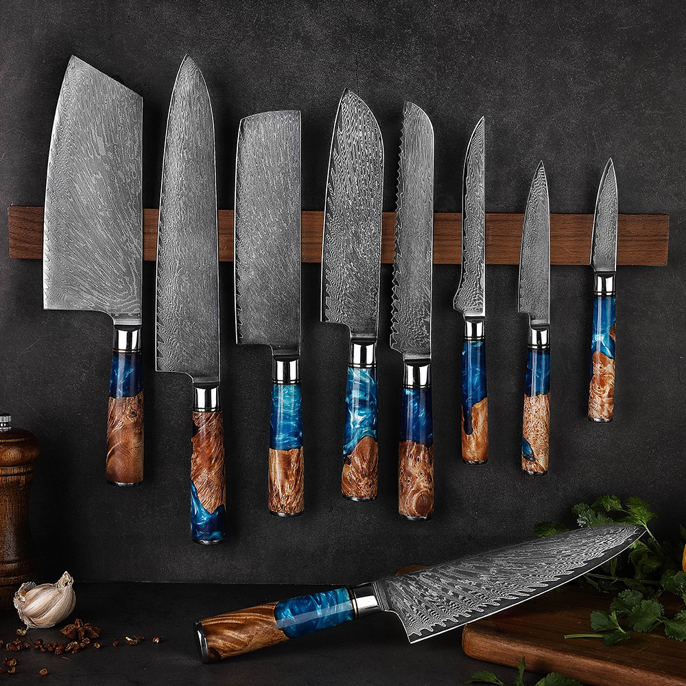 RUITAI Hot Sale High Quality 9 Inch Damascus Steel Kitchen Knife Set WN45