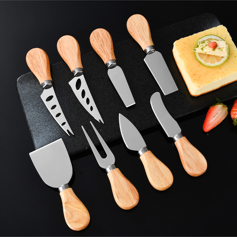 RUITAI Amazon hot selling rubber wooden cheese knife blades set WN32