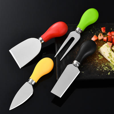 RUITAI Custom 4 pieces colorful PP cheese butter stainless steel cheese knife blanks set WN82