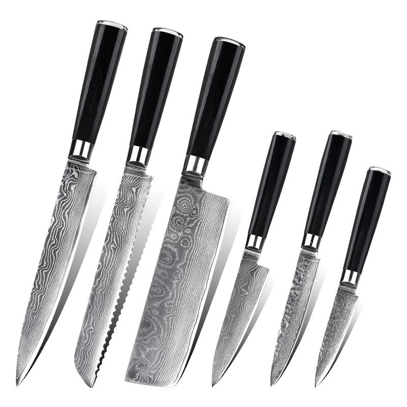 RUITAI New Japanese Damascus Chef Kitchen Knife Novelty Ergonomical Pakkawood Handle WN115